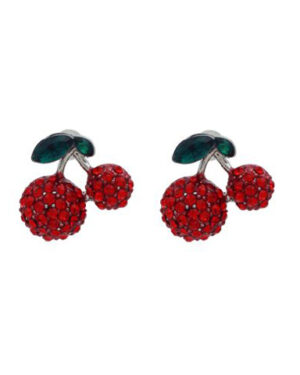 22759 - Rhinestone Cherry Earrings