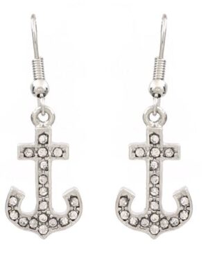 22865 - Rhinestone anchor earrings
