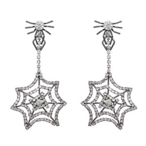 23126 - Spider and Web Earrings Silver