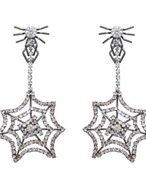 23126 - Spider and Web Earrings Silver