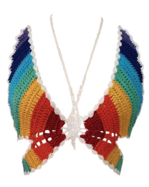 7134 - Rainbow Butterfly Crochet Top