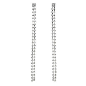 212 - 2 row earring - Silver