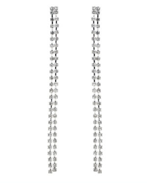 212 - 2 row earring - Silver