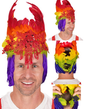 63012RNB - Costume Headpiece Beaded - Rainbow