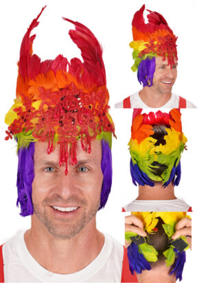 63012RNB - Costume Headpiece Beaded - Rainbow