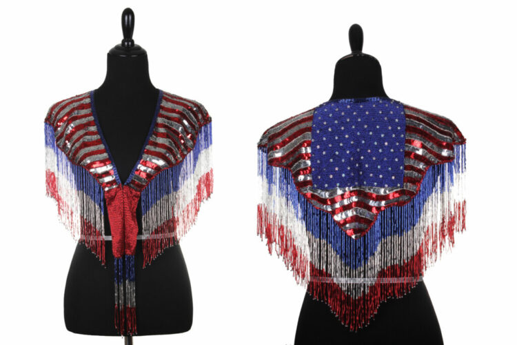 1001 - Star & Striped Beaded Shawl / Collar - Image 2