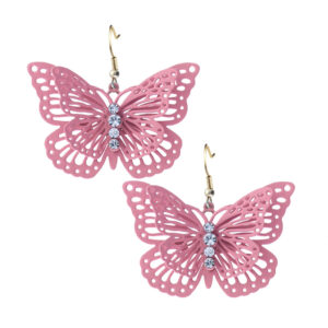 26716 - Double Layer Butterfly Fishhook Earring, Pink