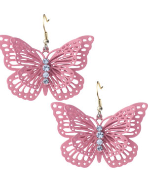 26716 - Double Layer Butterfly Fishhook Earring, Pink