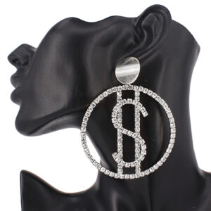 KE2320 - Earring gold " $ ", dollar sign