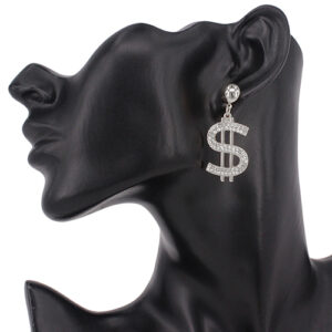 KE3306 - Earring silver " $ " dollar sign