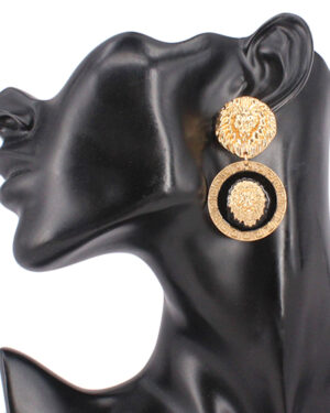 KE3347 - Earring gold post " Lion"