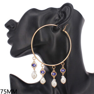 KE5091 - Hoop earring gold  " evil eye "
