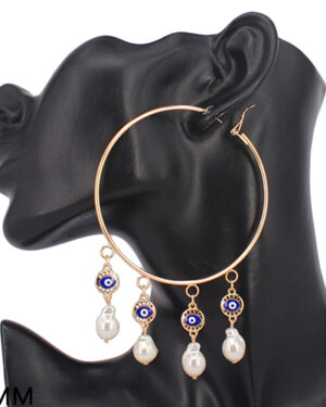 KE5091 - Hoop earring gold  " evil eye "