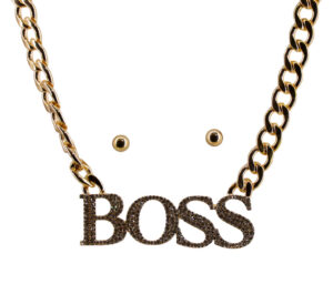 KN3001 - Necklace chunky chain gold " BOSS "