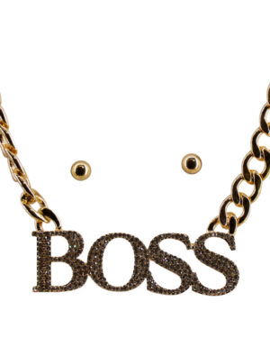 KN3001 - Necklace chunky chain gold " BOSS "