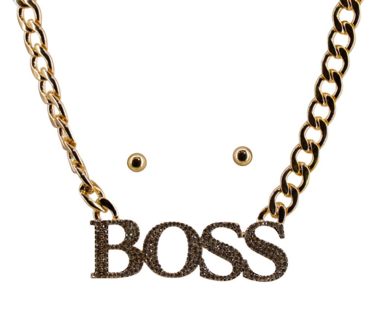 KN3001 - Necklace chunky chain gold " BOSS "