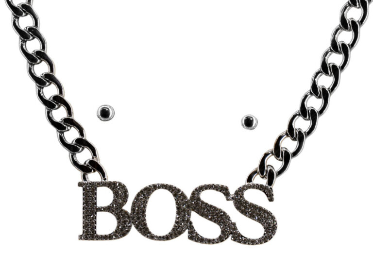 KN3001 - Necklace chunky chain gold " BOSS " - Image 2