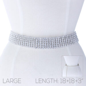 BL46 - 6 Row Large Rhinestones Belt 6mm stone