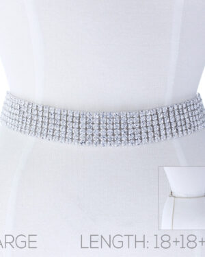 BL46 - 6 Row Large Rhinestones Belt 6mm stone
