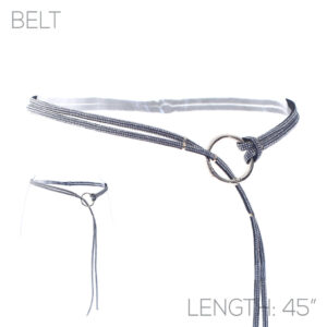 BL58 - 2 Row rhinestone belt with buckle, 45"