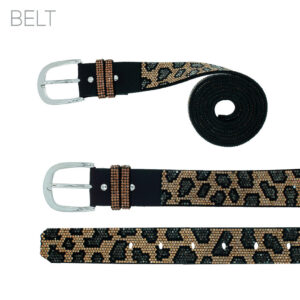 BL59 - Rhinestone Leopard Crystal Belt w/buckle, 45"