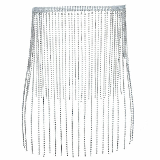 14690 - waterfall rhinestone fringed belt - Image 10