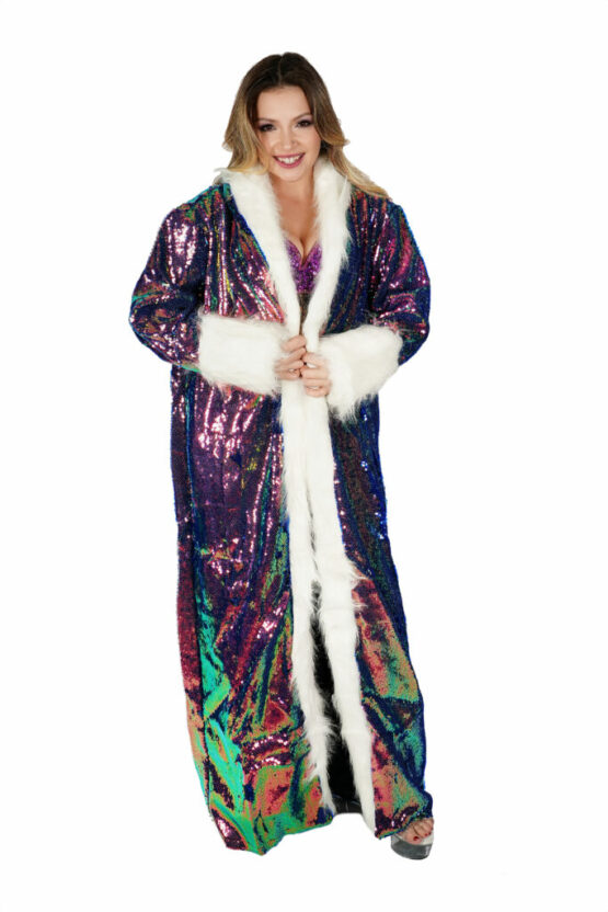 2596 - Duster Long Jacket with Faux Fur - Image 6