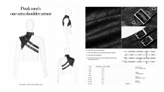 WY1293 - Punk men's one-arm shoulder armor - Image 9
