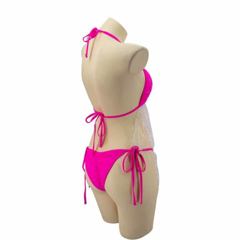 14670 - Rave Fringes Top and Bikini Set-Fuchsia - Image 8