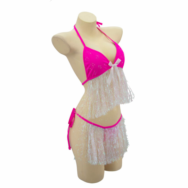 14670 - Rave Fringes Top and Bikini Set-Fuchsia - Image 7