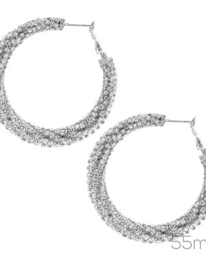27404 - 55mm crystal wrapped hoop earring
