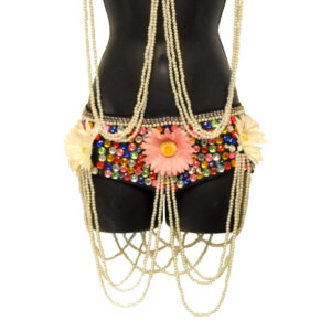 3060B - Multi Daisy Flower BELT with Pearls