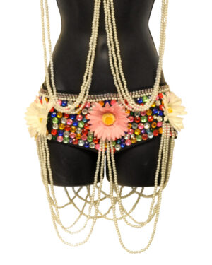 3060B - Multi Daisy Flower BELT with Pearls