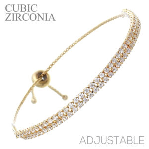 83093 - 2 Row Cubic Zirconia Slider Bracelet