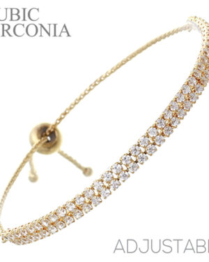 83093 - 2 Row Cubic Zirconia Slider Bracelet