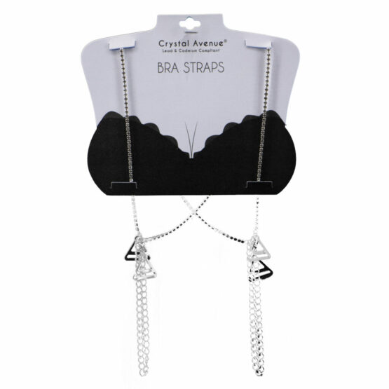 94051 - Rhinestone Bra Strap 1 Row - Silver - Image 2