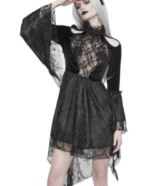 ESKT31 - Gothic Black Lace Dress