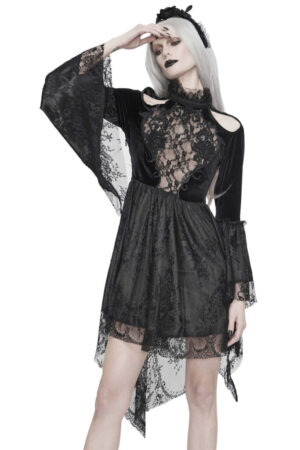 ESKT31 - Gothic Black Lace Dress