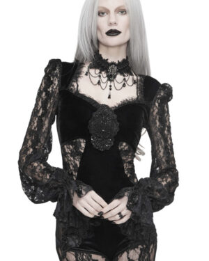 ETT23 - Gothic Black Lace Top