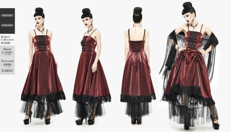 SKT11302 - Red Gothic Dress - Image 9