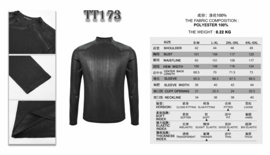 TT173 - Men's Black Futuristic Top - 4XL-5XL - Image 10