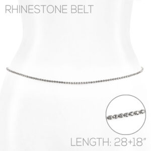 BL70 - 1 Row rhinestone belt, 28+18"