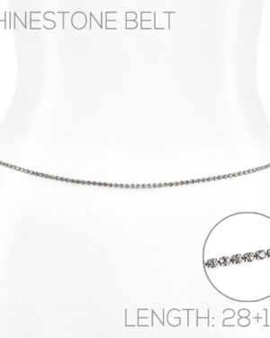 BL70 - 1 Row rhinestone belt, 28+18"