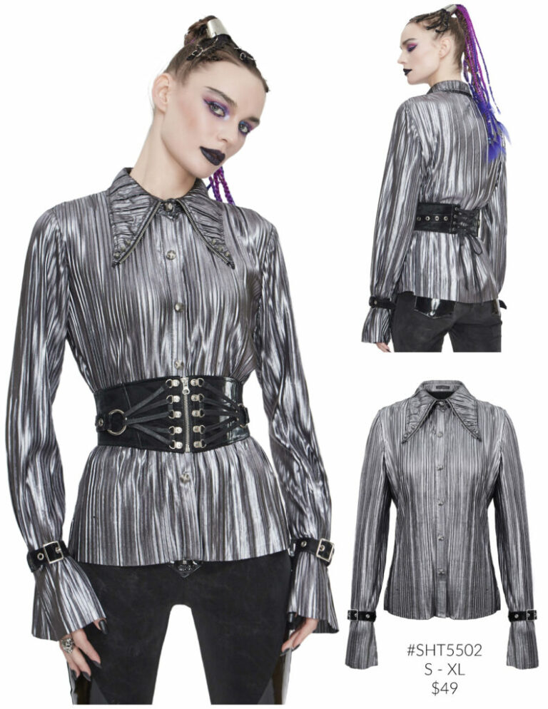 SHT5502 - gorgeous silver evening shirt