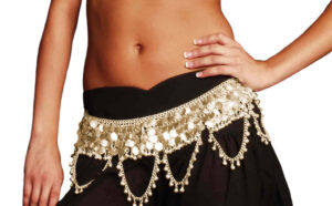 1747 - Belly Dancer Belt w/ Bell Swags, Gold