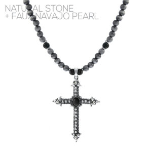 17786 - bs Cross Faux Navajo Pearl