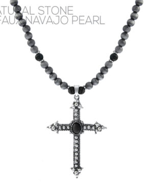 17786 - bs Cross Faux Navajo Pearl