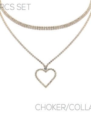 17797 - s rs Cross Choker/Collar  2 Necklace