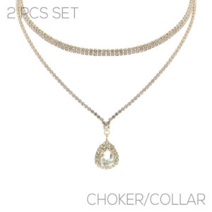 17798 - s rs Cross Choker/Collar  2 Necklace