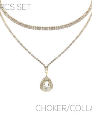 17798 - s rs Cross Choker/Collar  2 Necklace